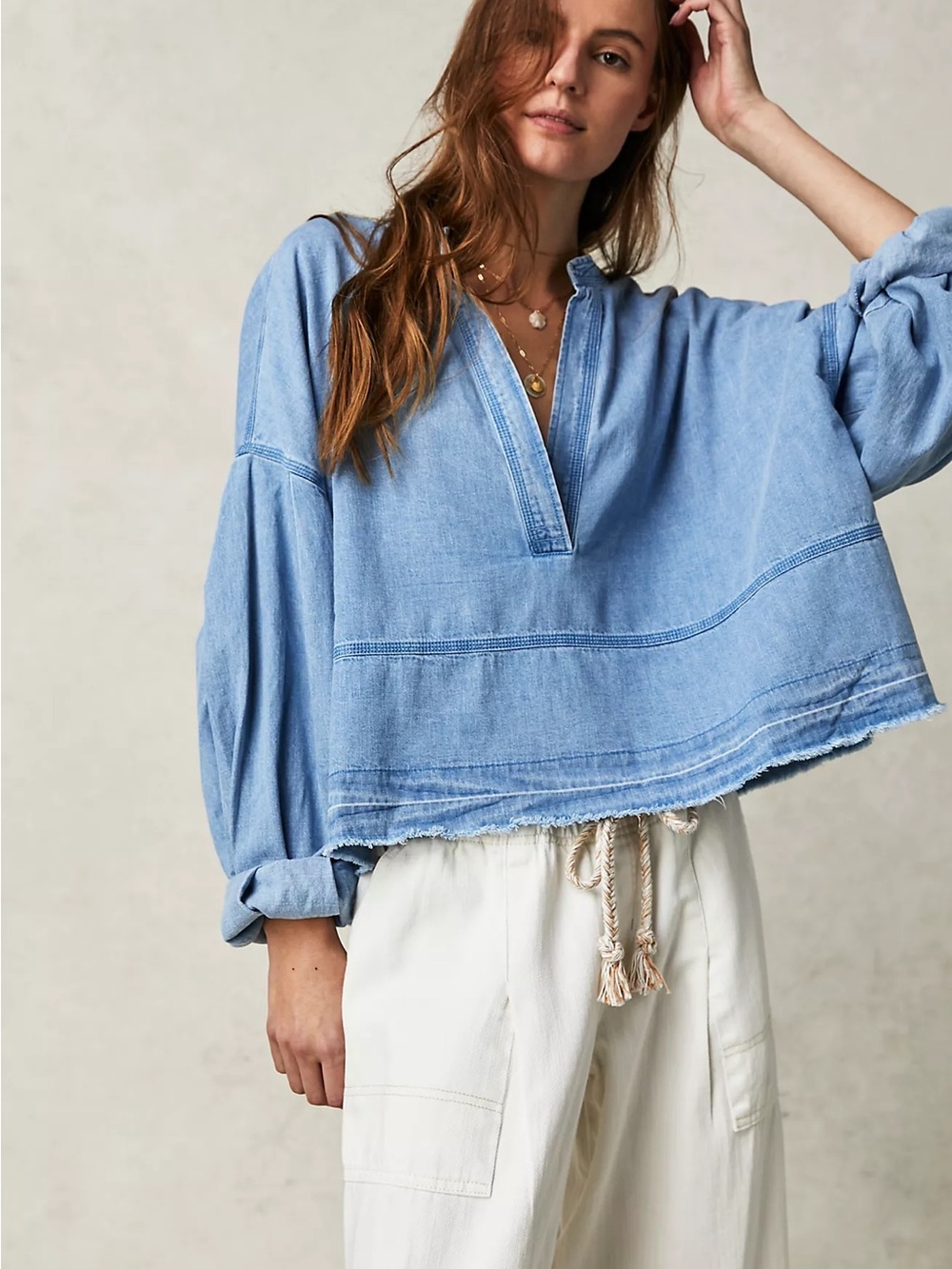 We The Free Jude Denim Pullover